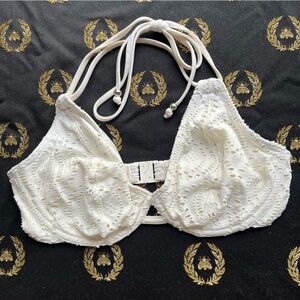 White crochet bikini swim top